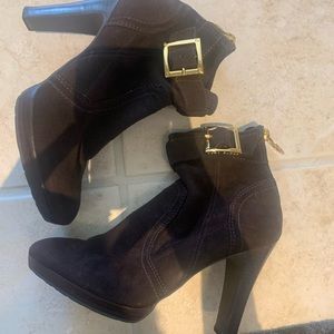 Tory Burch brown suede booties